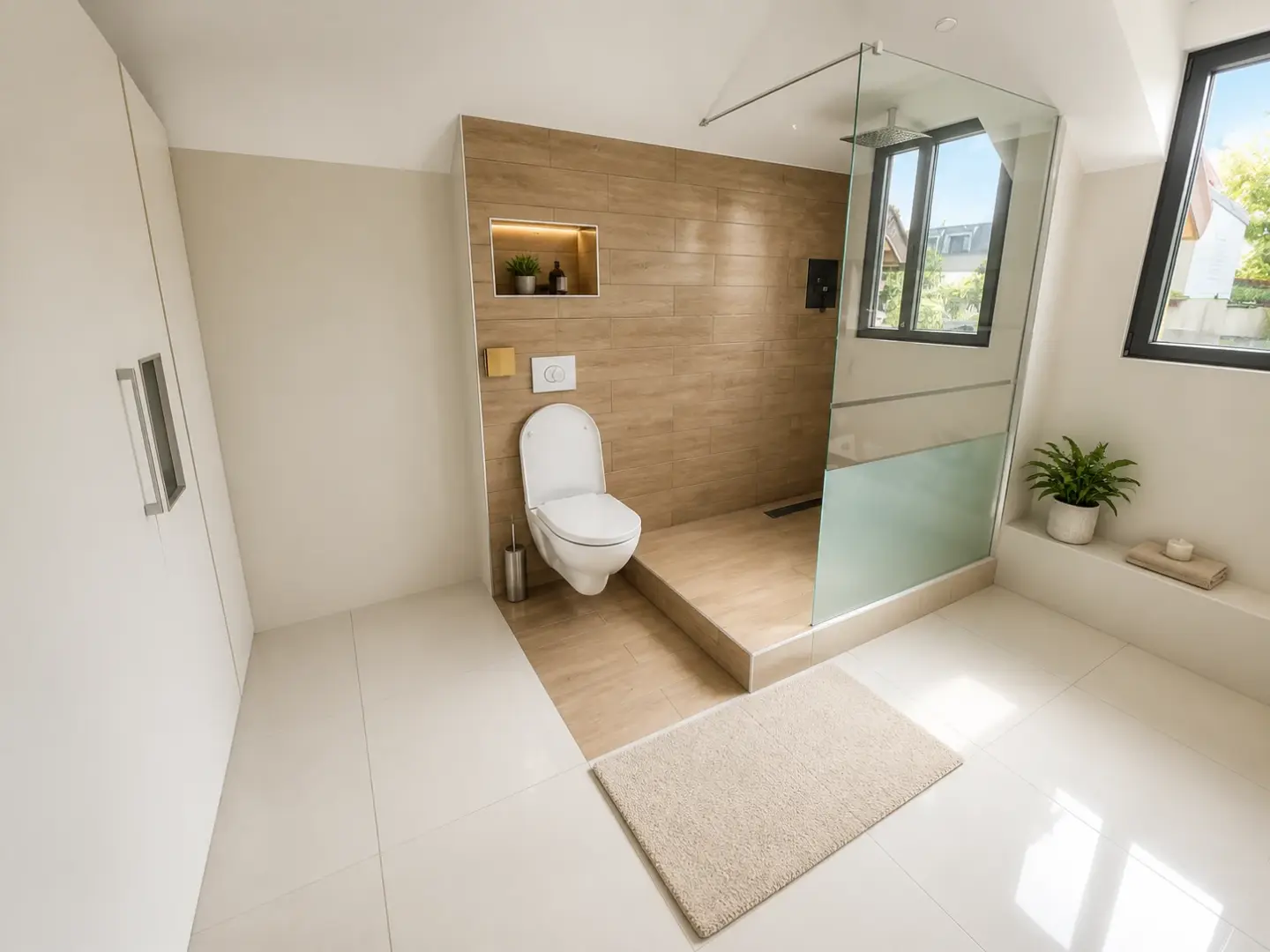 Salle de bain rénovée avec douche à l’italienne à Paris